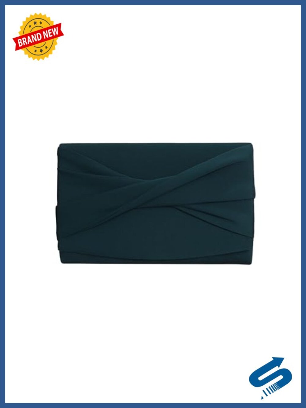 Satin Evening Clutch Purse Pleated Crisscross Formal Wedding Prom Bag